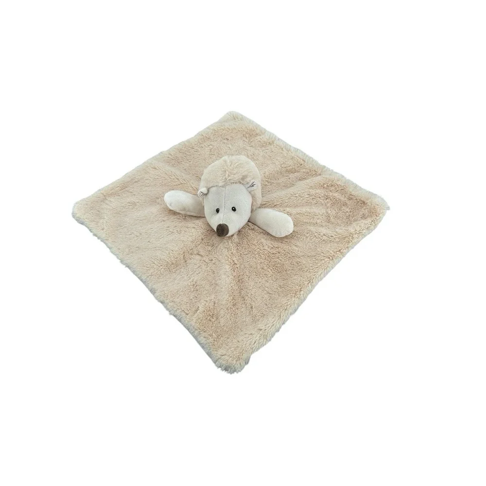 Kellytoy Hedgehog Porcupine Lovey Plush Security Blanket Beige Baby‎ Rattle Toy